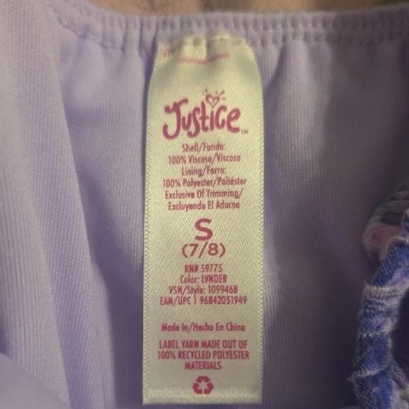 Justice Light Purple Romper with Floral Pattern - Picture 2 of 7